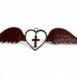 Red Winged Heart Wall Decor